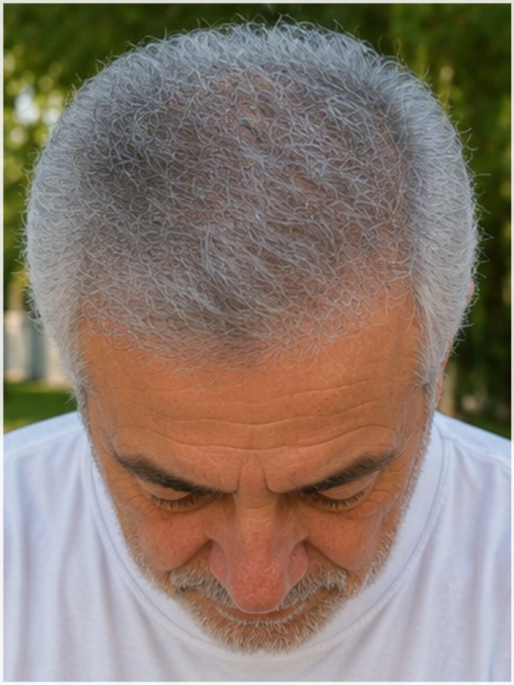 بالای سر . یکسال بعد کاشت - کاشت مو