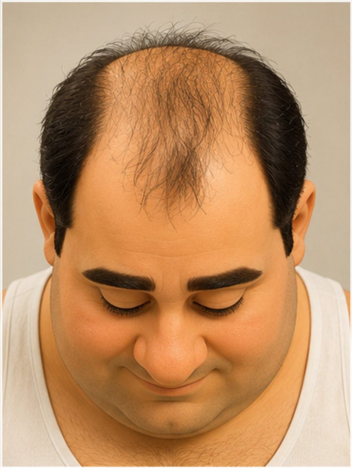 بالای سر . قبل کاشت - کاشت مو